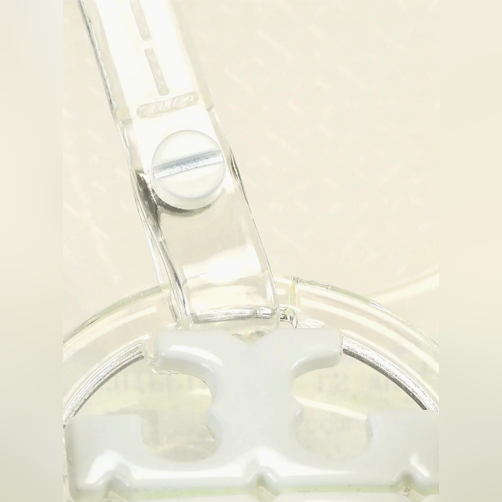 Tory Burch Mini Miller Jelly Thong Sandals Clear/ White New In Box Sizez - Picture 3 of 8
